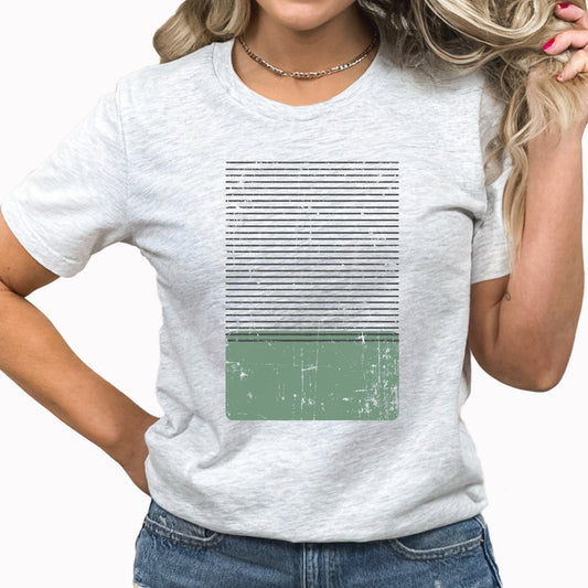 Sage Green Block Graphic Tee | Abstract Block Design