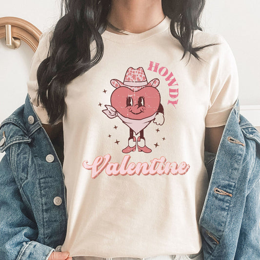 Howdy Valentine Graphic Tee | Country | Western | Cowboy | Distressed | Cowgirl | Valentine | Valentine's Day | Howdy