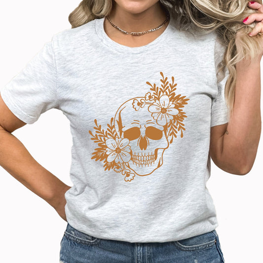 Floral Skull Graphic Tee | Wildflower | Boho Floral Skull | Floral