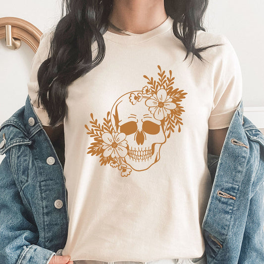 Floral Skull Graphic Tee | Wildflower | Boho Floral Skull | Floral