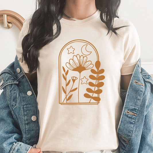 Window Frame Floral Graphic Tee | Wildflower | Boho Floral | Flower Frame