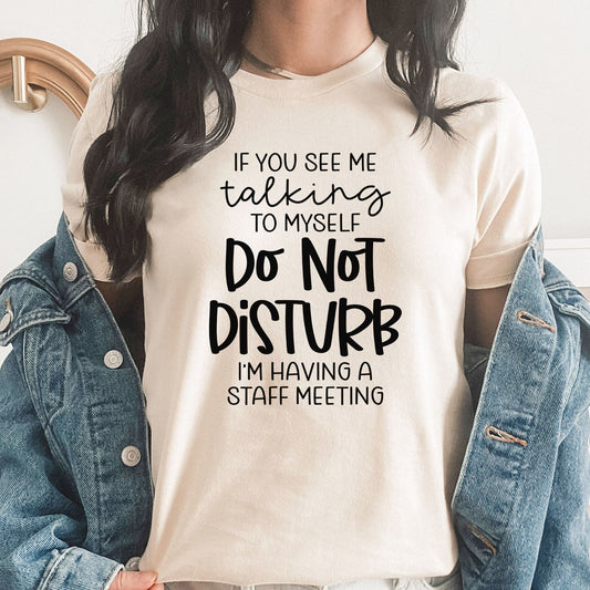 Do Not Disturb Graphic Tee | Remote Work | Staff Meeting | Talk To Myself | Funny | Workplace Humor