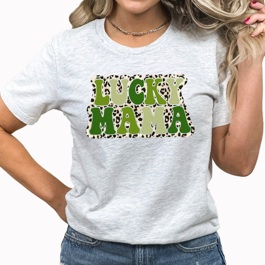 Lucky Mama Graphic Tee | Leopard Print | Lucky | Mama | St Patrick's Day | Don't Pinch Me