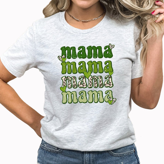 Mama Echo Graphic Tee | Lucky Mama | St Patrick's Day | Leopard Print | Mom | Lucky Day | One Lucky Mama