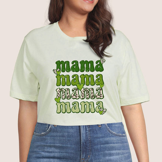 Mama Echo Graphic Tee | Lucky Mama | St Patrick's Day | Leopard Print | Mom | Lucky Day | One Lucky Mama