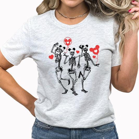 Valentine Skeletons Graphic Tee | Theme Park | Disney | Skeleton | Mouse Ears | Mickey | Valentine | Heart