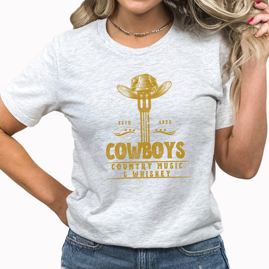 Country Music And Whiskey Graphic Tee | Long Live Country Music | Cowboy | Western | Cowboy Hat | Music | Whiskey