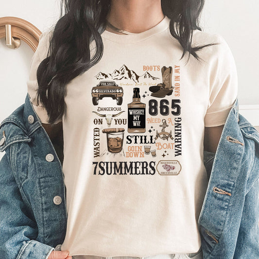 7 Summers Graphic Tee | Country | Wallen | Lyrics | Western | Cowboy Boots | Country Music