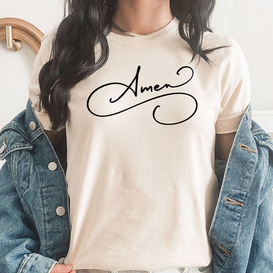 Amen Super Soft Graphic Tee | Hallelujah | Easter | Cross Faith | Religious | Layering Tee | Pray | Jesus | Christian