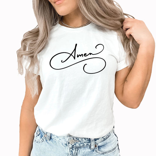 Amen Super Soft Graphic Tee | Hallelujah | Easter | Cross Faith | Religious | Layering Tee | Pray | Jesus | Christian