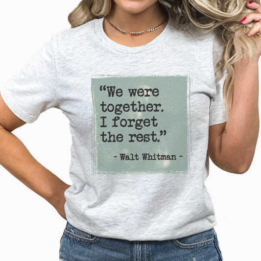Walt Whitman Graphic Tee | Author | Book | Read | Inspirational | Poetry