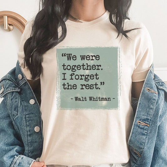 Walt Whitman Graphic Tee | Author | Book | Read | Inspirational | Poetry
