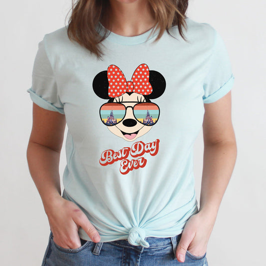 Best Day Ever Minnie Graphic Tee | Minnie Mouse | Disney | Theme Park | Vacation | Best Day | Sunglasses