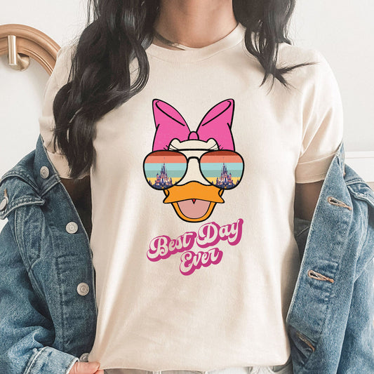Best Day Ever Daisy Duck Graphic Tee | Daisy Duck | Best Day | Disney | Theme Park | Vacation | Glasses | Disney Castle