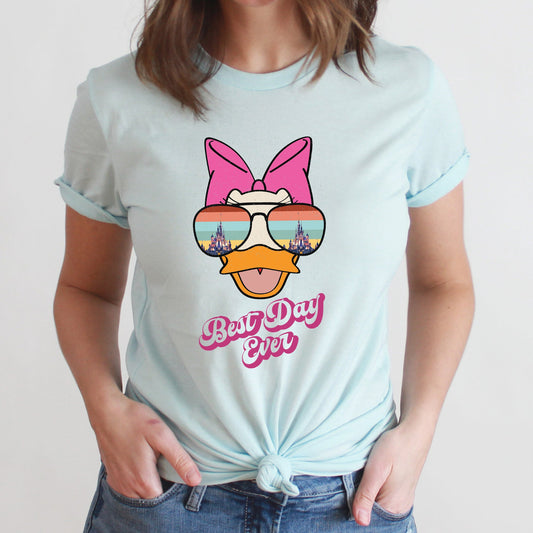 Best Day Ever Daisy Duck Graphic Tee | Daisy Duck | Best Day | Disney | Theme Park | Vacation | Glasses | Disney Castle