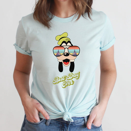 Best Day Ever Goofy Graphic Tee | Disney | Theme Park  | Disney Vacation | Best Day Ever | Sunglasses | Disney Castle