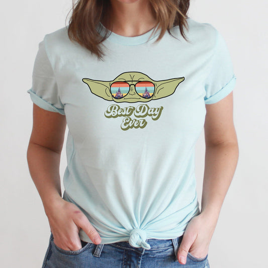Best Day Ever Yoda Graphic Tee | Yoda | Disney | Theme Park | Sunglasses | Disney Castle | Disney Vacation