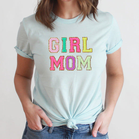 Girl Mom Graphic Tee | Varsity Lettering | Mom | Mama | Mother's Day Gift | Girl Mom | Mother