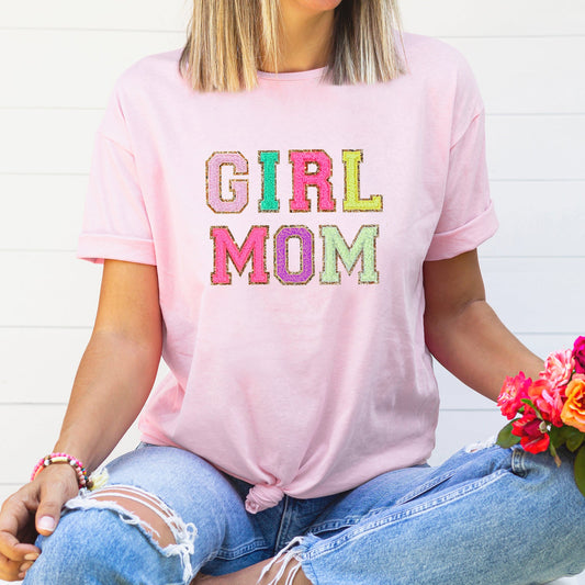 Girl Mom Graphic Tee | Varsity Lettering | Mom | Mama | Mother's Day Gift | Girl Mom | Mother