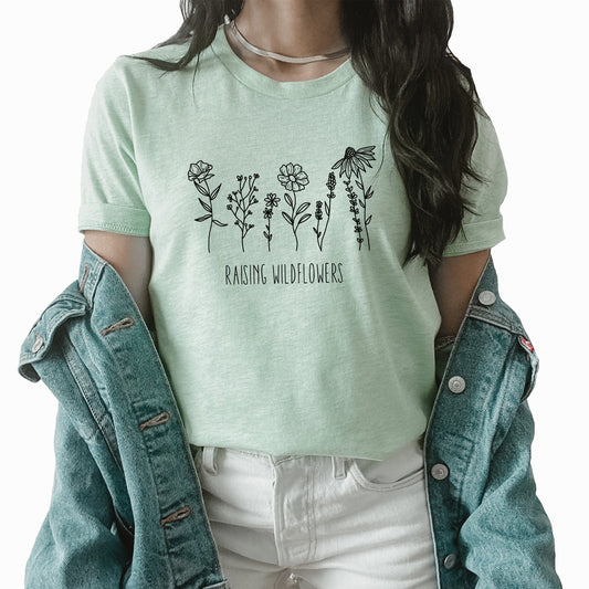 Raising Wildflowers Graphic Tee | Wildflowers | Spring | Family | Kids | Mom | Mama