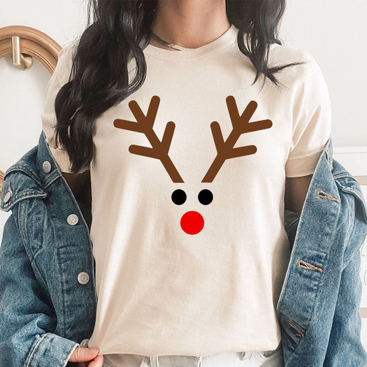 Reindeer Boy Character Graphic Tee | Matching | Rudolph | Red Nose | Christmas Movie | Holiday Season | Winter Animal
