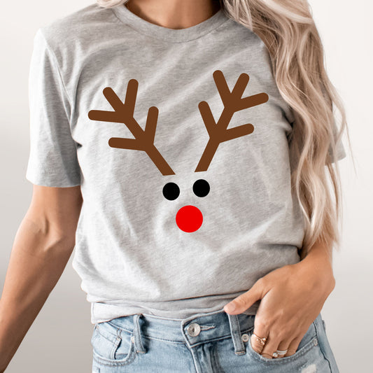 Reindeer Boy Character Graphic Tee | Matching | Rudolph | Red Nose | Christmas Movie | Holiday Season | Winter Animal