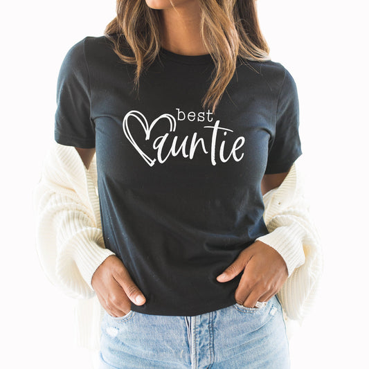 Best Auntie Graphic Tee | Family | Mother's Day Gift | Best Aunt | Heart | Loved | Mother's Day Best