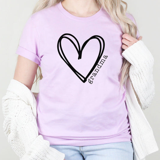 Grandma Heart Graphic Tee | Grandmother | Family | Mother's Day Gift | Mama | Mother | Grandma