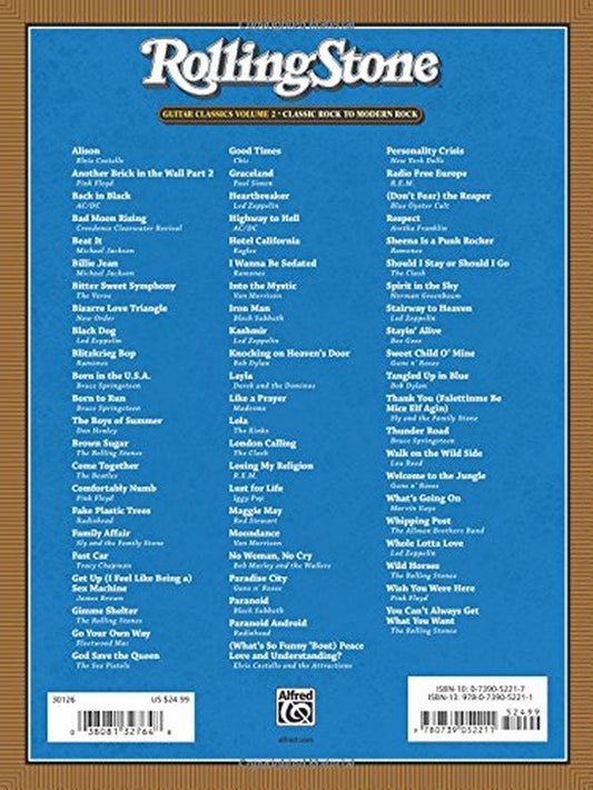 Selections from Rolling Stone Magazine'S 500 Greatest Songs of All Time: Guitar Classics Volume 2: Classic Rock to Modern Rock (Easy Guitar TAB) (Rolling Stones Classic Guitar)