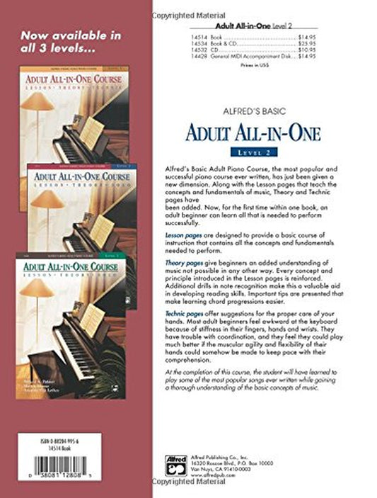 Adult All-In-One Course: Alfred'S Basic Adult Piano Course, Level 2