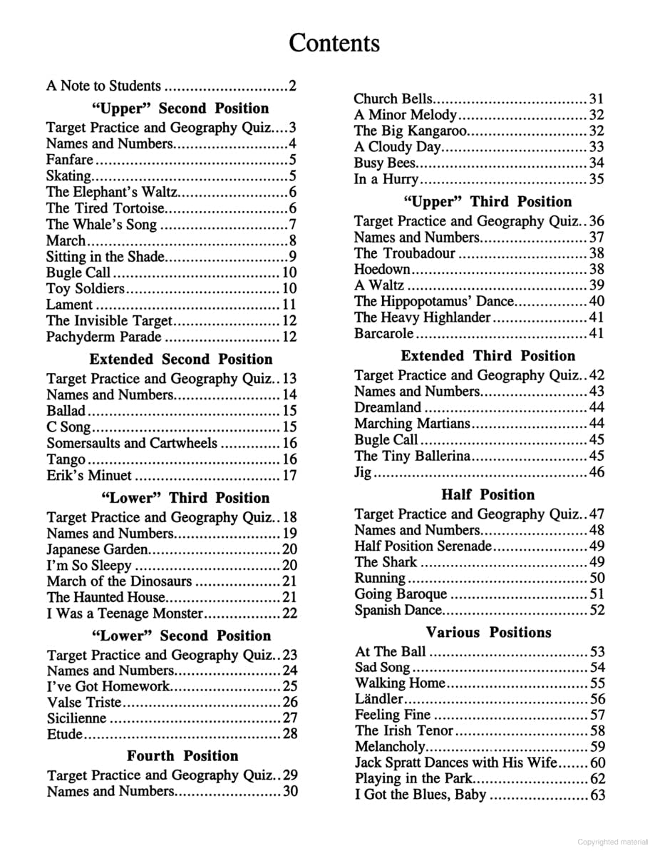 Position Pieces for Cello